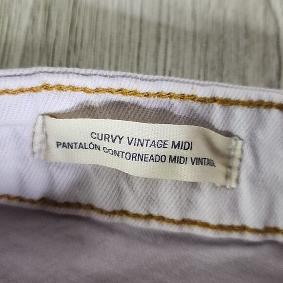 Universal Thread Curvy Vintage Midi White Denim Shorts Raw Hem Womens 0/25 NWT - Picture 9 of 10